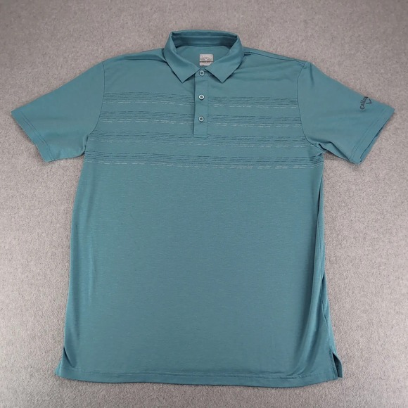 Callaway Shirt Mens‎ Large Blue Striped Multicolor Golf Polo Outdoor Stretch - Picture 1 of 9